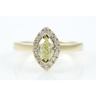 1.00ct Fancy Yellow Diamond Ring GIA SI1