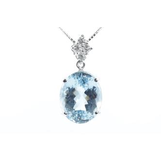 7.64ct Aquamarine and Diamond Pendant