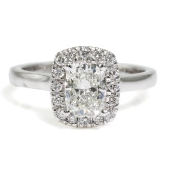 1.01ct Diamond Halo Ring F VS2