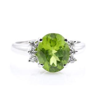 2.41ct Peridot and Diamond Ring