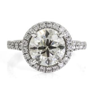 2.57ct Diamond Halo Ring GSL M SI1