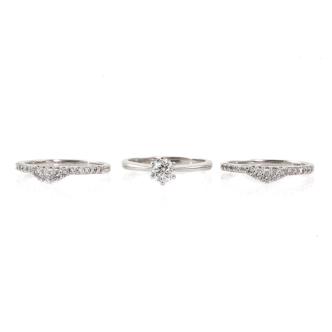 1.07ct Diamond three ring set 18ct gold