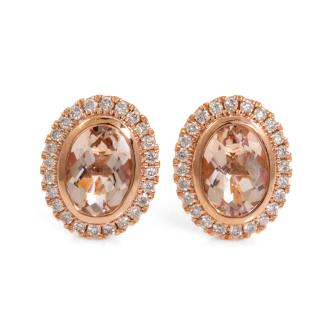 1.39ct Morganite and Diamond Earrings