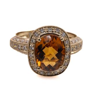 2.60ct Citrine and Diamond Ring