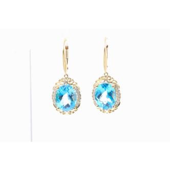 6.24ct Topaz and Diamond Earrings