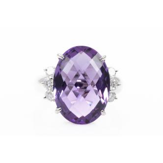 11.50ct Amethyst and Diamond Ring