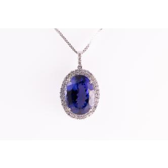 17.33ct Tanzanite and Diamond Pendant