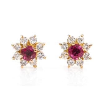Ruby and Diamond Earrings