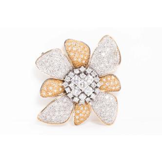 2.94ct Diamond Floral Design Brooch