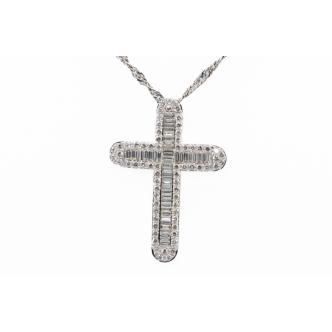 3.19ct Diamond Cross Pendant/ enhancer