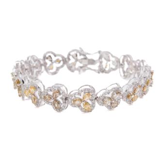 11.37ct Yellow & White Diamond Bracelet