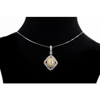 Yellow and White Diamond Pendant