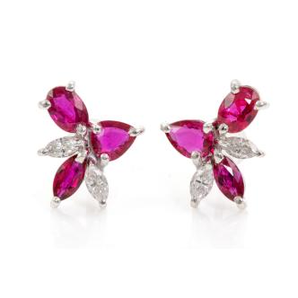 1.54ct Ruby and Diamond Earrings