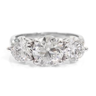 4.01ct Diamond Trilogy Ring GIA E Colour