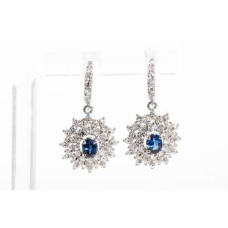 0.79ct Sapphire and Diamond Earrings