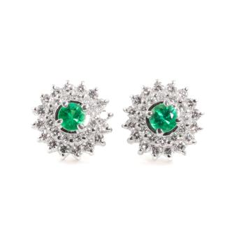 0.79ct Emerald and Diamond Earrings