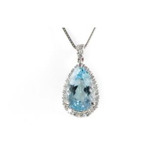 4.00ct Aquamarine and Diamond Pendant