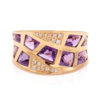 2.70ct Amethyst and Diamond Ring