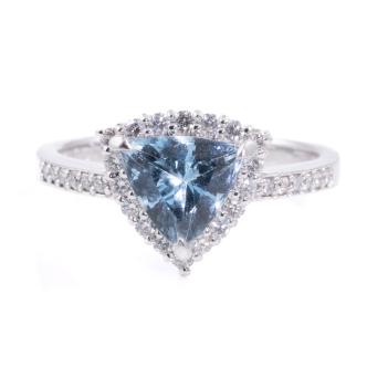 1.08ct Aquamarine and Diamond Ring