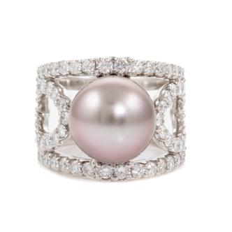 12.1mm Tahitian Pearl & Diamond Ring