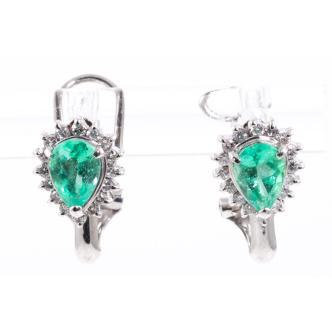0.55ct Emerald and Diamond Earrings