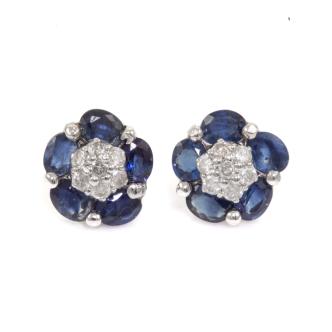 2.20ct Sapphire and Diamond Earrings