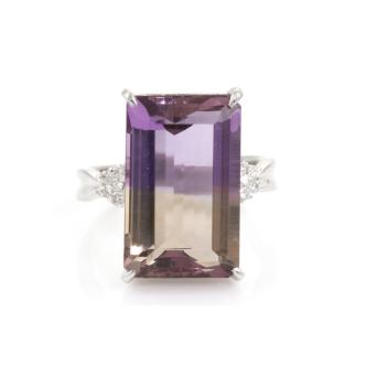 10.85ct Ametrine and Diamond Ring