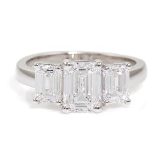 2.96ct Diamond Trilogy Ring GIA D SI1