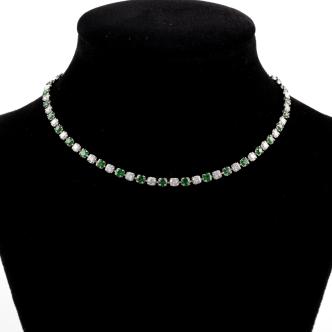 4.24ct Tsavorite and Diamond Necklace