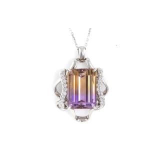 16.84ct Ametrine and Diamond Pendant