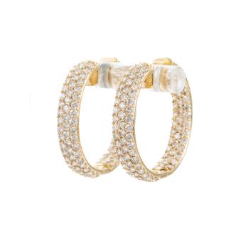 4.08ct Diamond Hoop Earrings