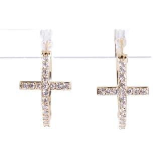 0.36ct Diamond Hoop Cross Earrings