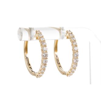 0.98ct Diamond Hoop Earrings
