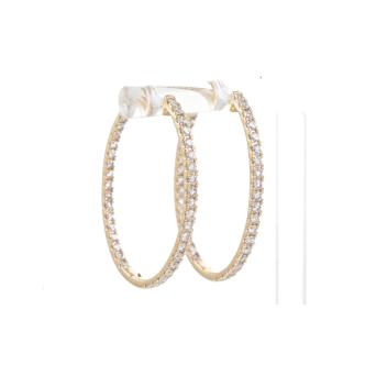 1.98ct Diamond Hoop Earrings