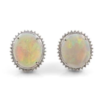 Opal and Diamond Earrings