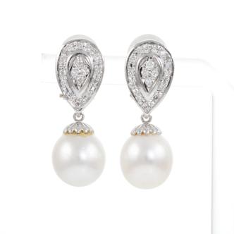 Pearl and Diamond Earrings