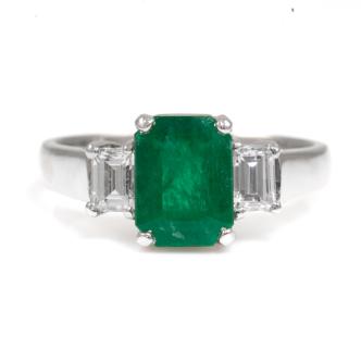 1.63ct Emerald and Diamond Ring
