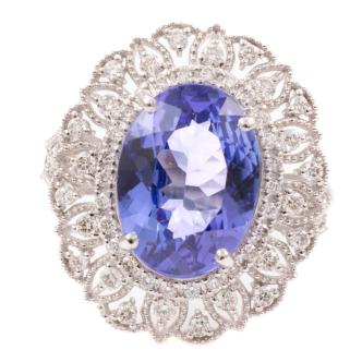 4.25ct Tanzanite and Diamond Ring