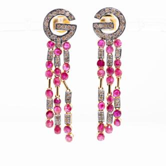 Ruby and Diamond Earring