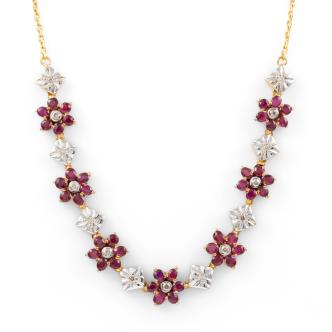 4.20ct Ruby and Diamond Necklace