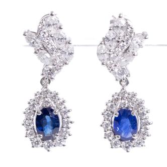 1.88ct Sapphire and Diamond Earrings