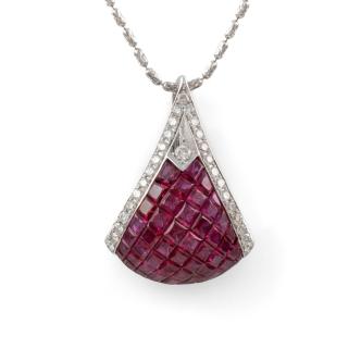 7.20ct Ruby and Diamond Pendant