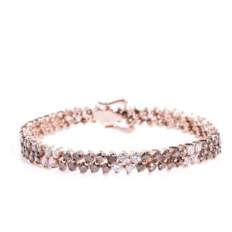 7.84ct Cognac & White Diamond Bracelet