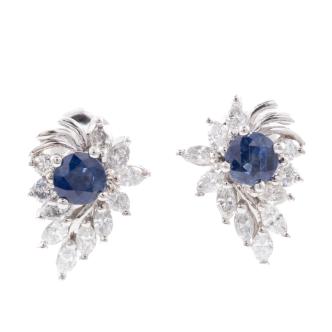 0.78ct Sapphire and Diamond Earrings