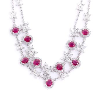5.00ct Ruby and Diamond Necklace