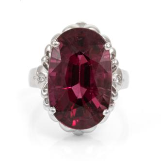 10.92ct Rubellite and Diamond Ring