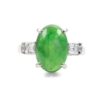 4.26ct Jade and Diamond Ring