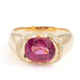 2.53ct Rubellite and Diamond Ring