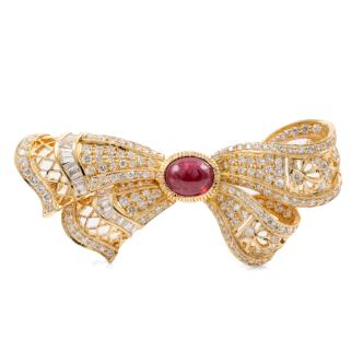 1.50ct Ruby and Diamond Brooch