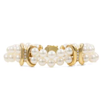 Akoya Pearl and Diamond Bracelet